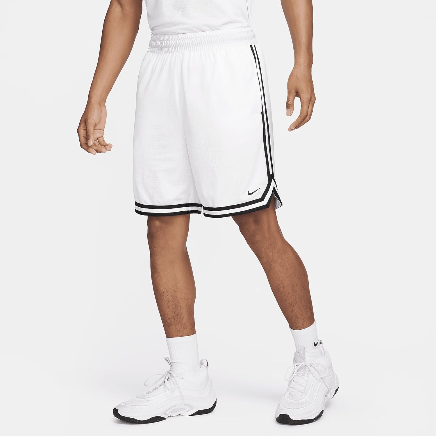 Nike DNA Men's Dri-FIT 8" Basketball Shorts (White/Black/Black, FN2651-100) Size 3X-Large Tall
