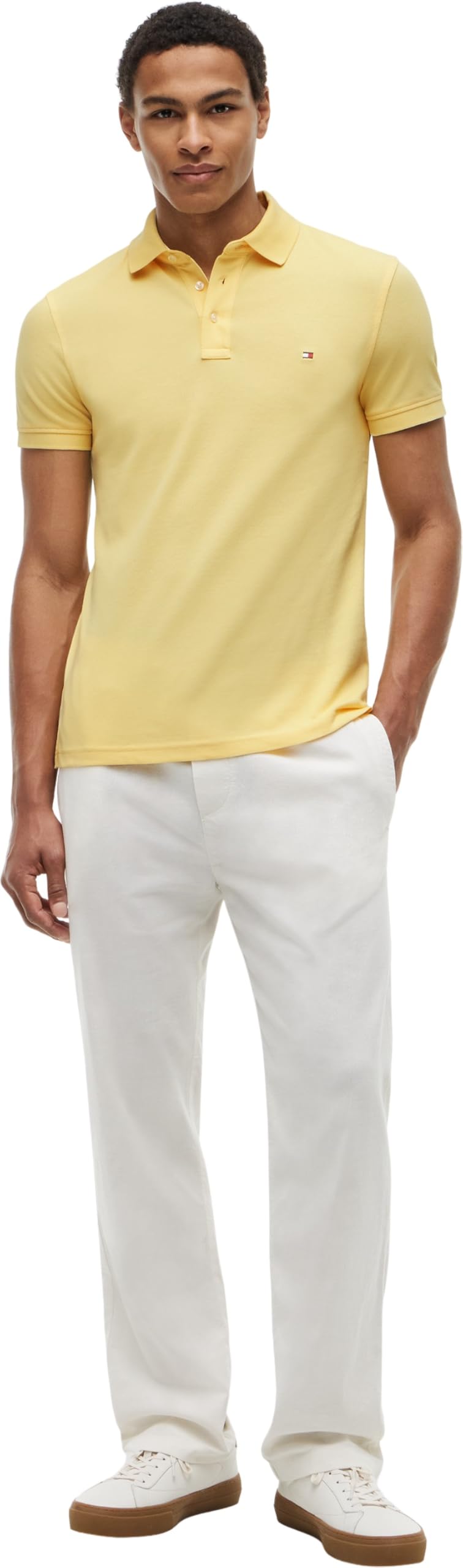 Tommy Hilfiger Męska koszulka polo 1985 SLIM MW0MW17771 S/S Polo, żółta, 3XL, Żółty (Citronella), 3XL