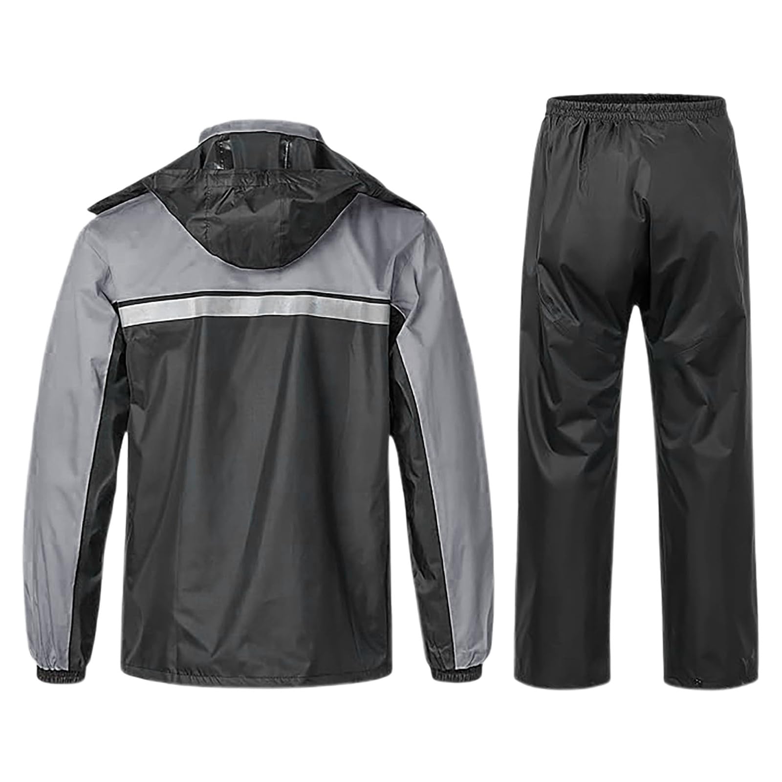Traje de lluvia para hombre y mujer, ropa de lluvia, chaqueta y pantalones, juego de alta visibilidad, a prueba de viento, chubasquero con capucha, para trabajo, motocicleta, traje de lluvia