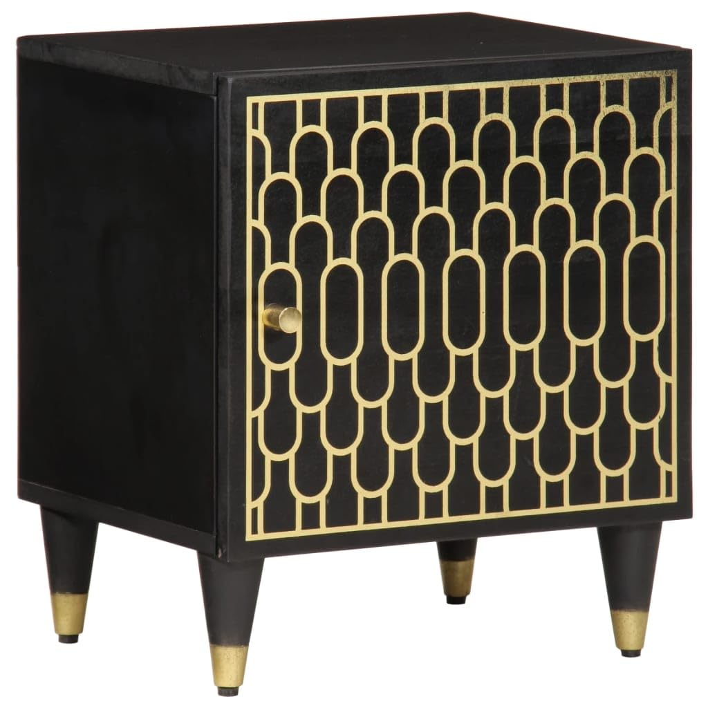 Homgoday Armoire de sol Mobilier de bureau, Table de chevet 40 x 33 x 46 cm en bois massif de mangue, Buffet, table de chevet, chambre à coucher, buffet pour chambre à coucher v