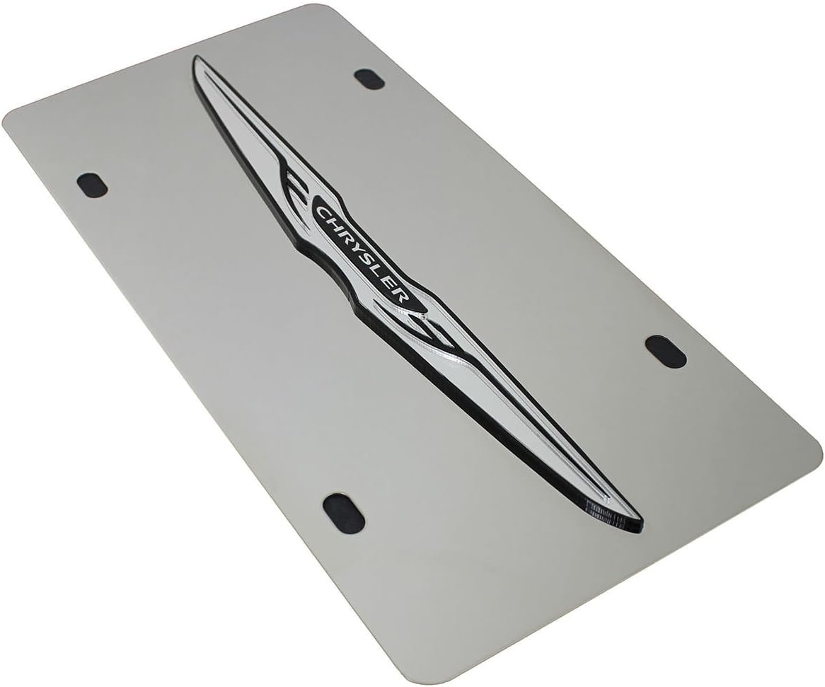 Chrysler Wing Logo Polished Stainless Steel License Plate