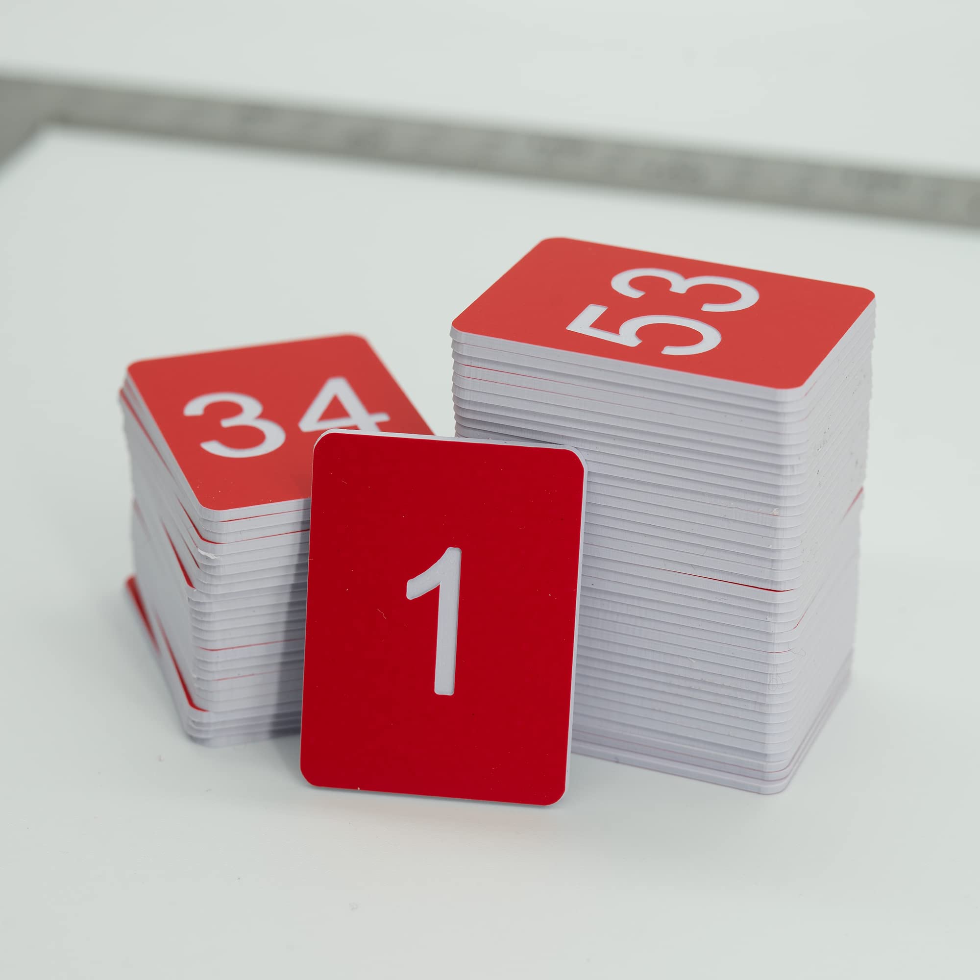 StayMax Dischi Numerati In Plastica ABS Da 0 A 100 – Rettangolari 3,9×2,9 Cm, Colore Giallo, Numeri Sottolineati Per 6/9