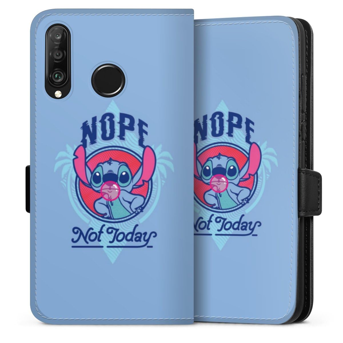 Etui Compatible avec Huawei P30 Lite XL Etui Folio Etui magnetique Disney Dictons Lilo & Stitch