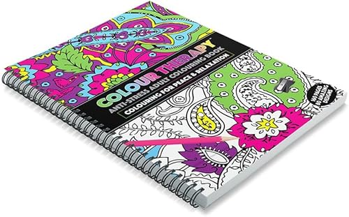 BuyAbility Colour Therapy Anti-Stress Adult Colouring Book, A5, 160 Pages, 80 Designs