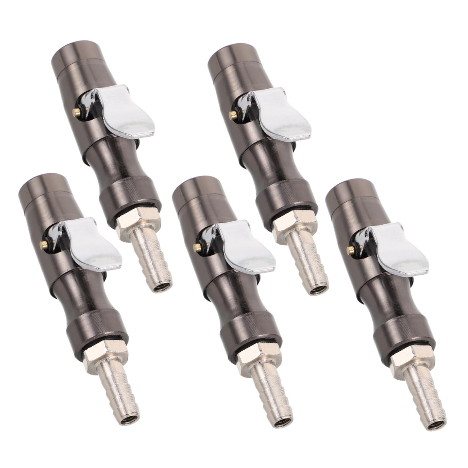 5 Sätze Autoreifen Luftdruckprüfer Adapter Selbstsperrender Reifenfüllanschluss Schnellverschluss Luftschlauch Düse Kompatibel für Auto Suv Motorrad