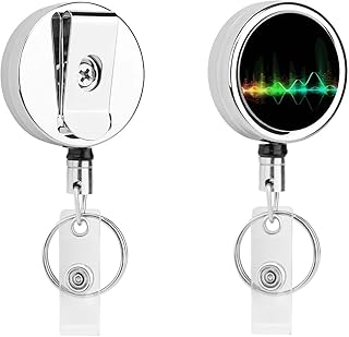 Cool Music Sound Wave Badge Reel Badge Clip Nurse Badge Reel Badge Holder Retractable Clip Retractable Badge Holders Badge Reels Retractable Badge Reel Nursing Medical Funny