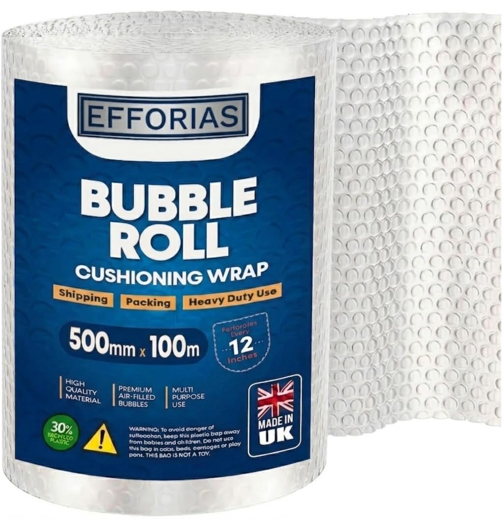Efforias Premium Quality Bubble Wrap Roll - 500m X 100m for House Moving, Shipping, Storage & Packaging