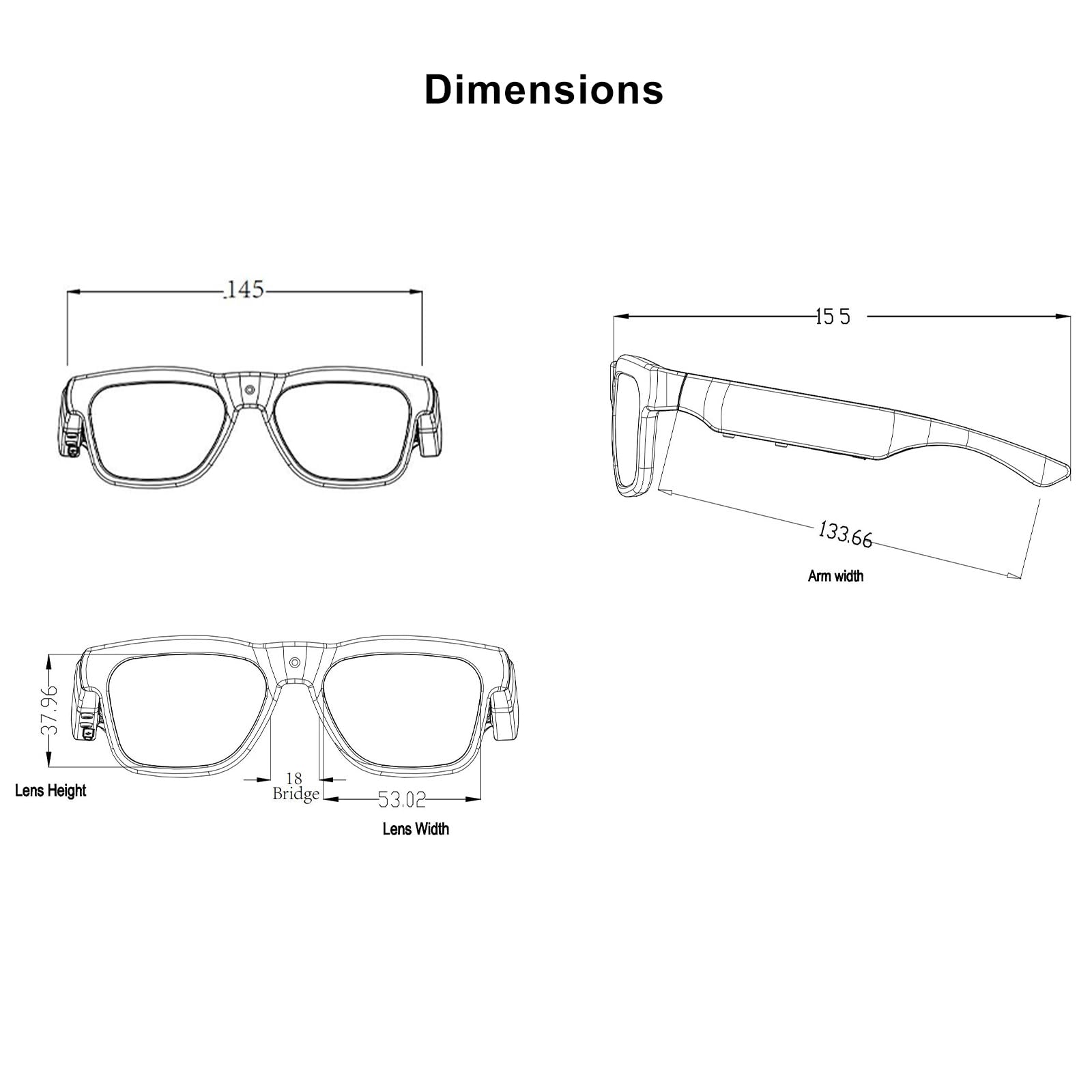 OHO 4K Ultra-Lightweight Smart Glasses, AI Chat & Real-Time Translation, OHO App Supported, Record-While-Charging, UV400 Lens