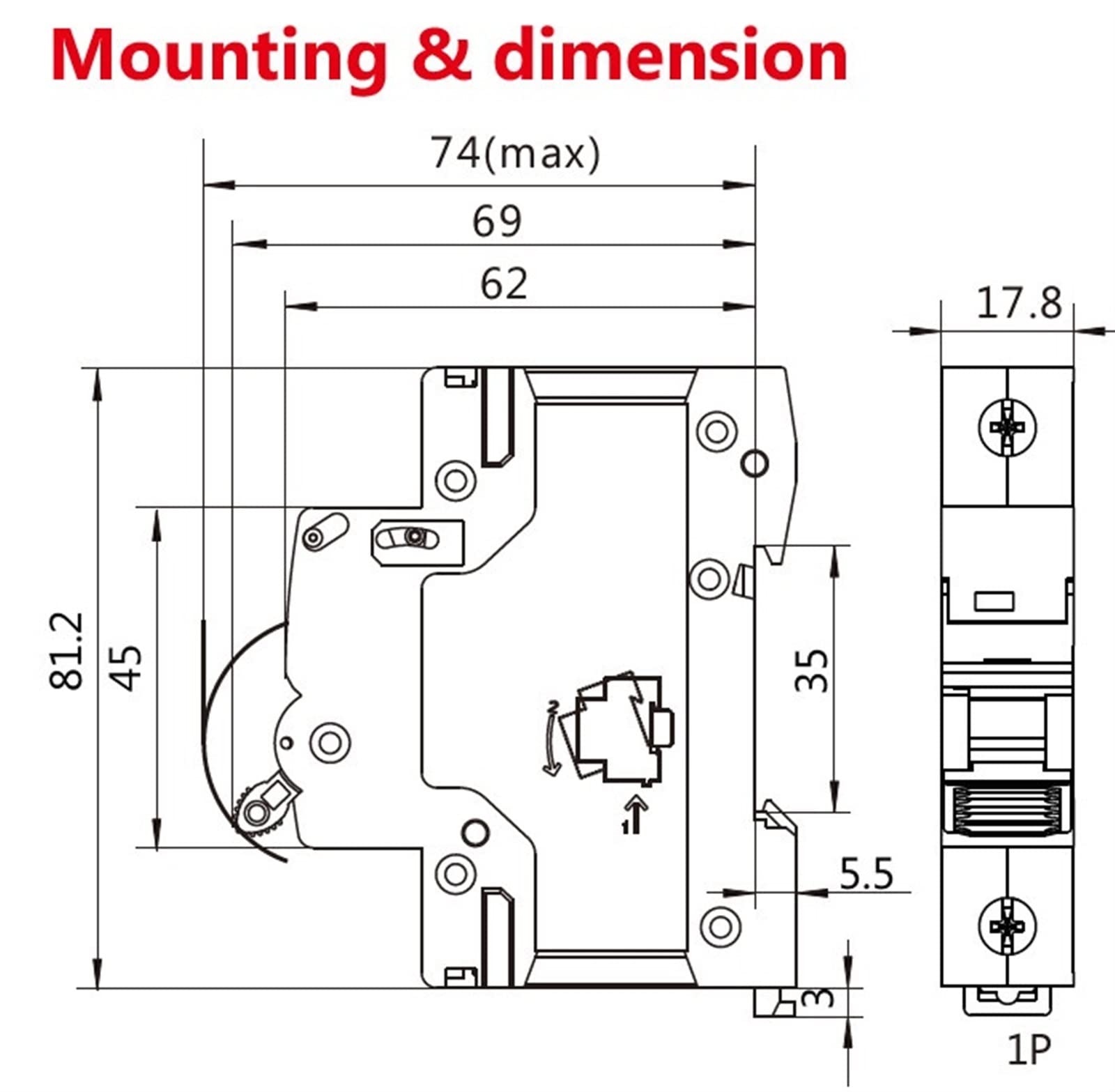 GYM9 1P MCB 6A-63A Din Rail 220V 400V disjoncteur AC Type 6KA capacité de coupure courbe C 1 pièces(20A)