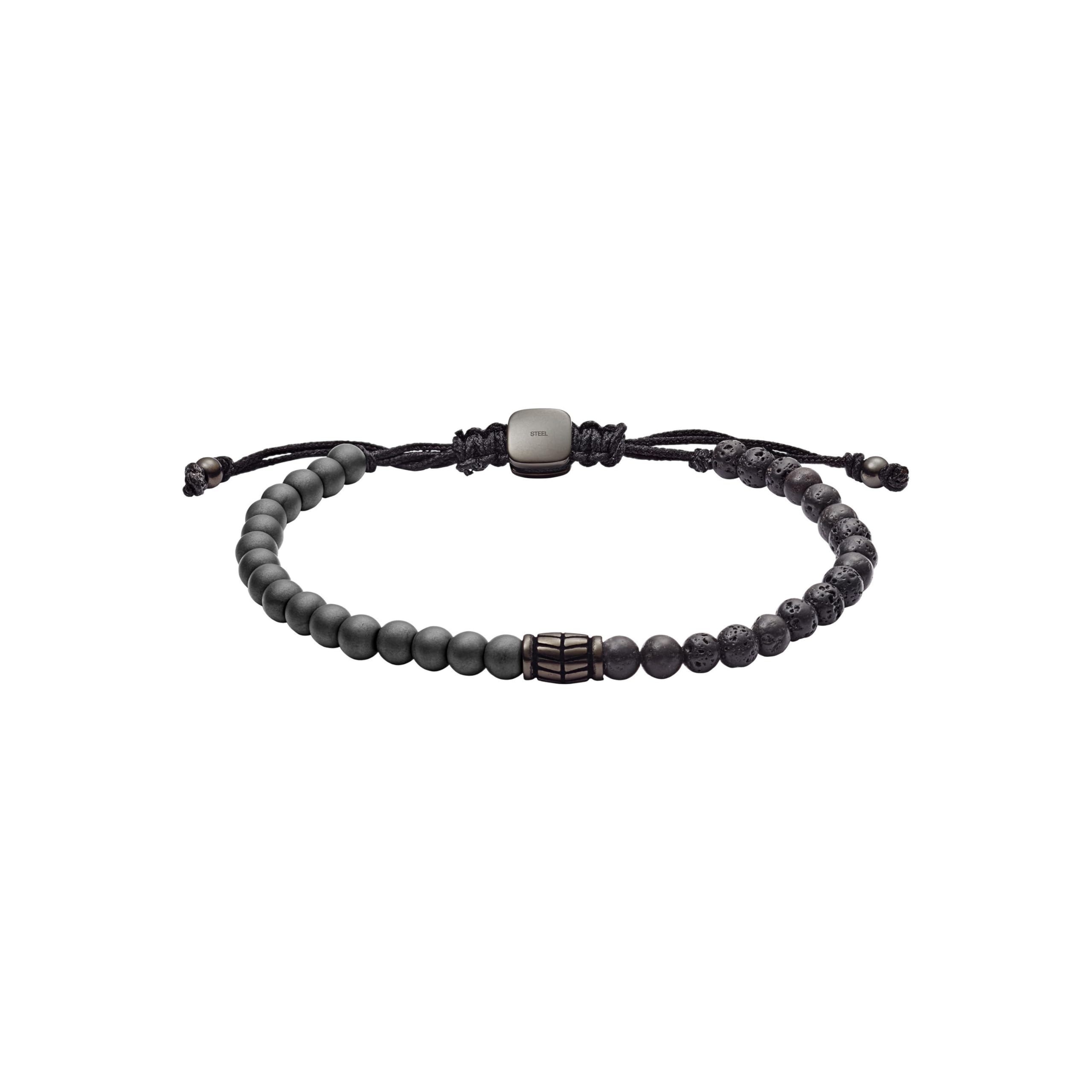 Fossil Vintage Casual Herren Halbedelstein- oder Edelstahlarmband mit Schieberverschluss