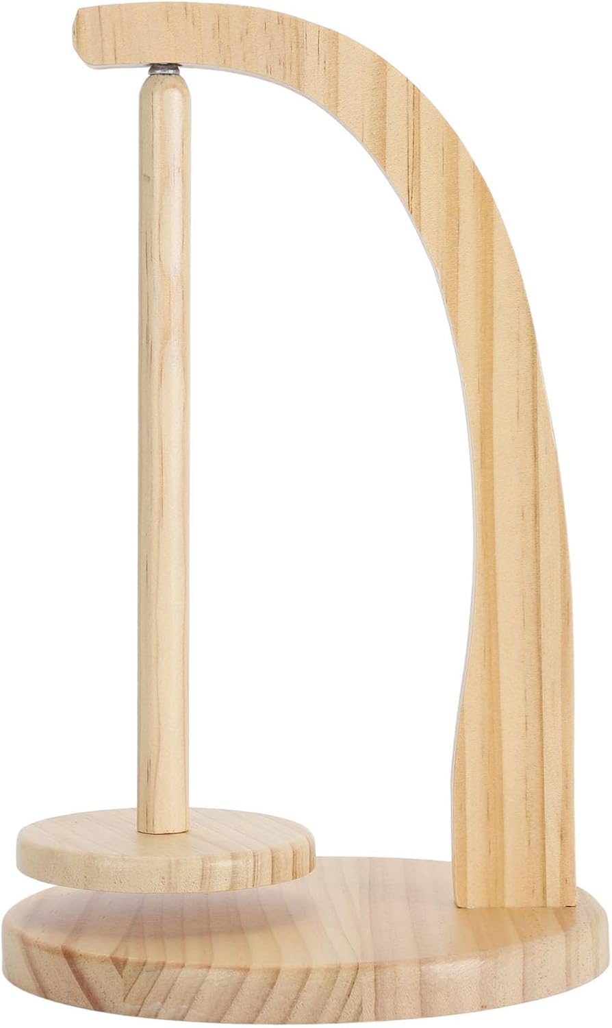 Qcwwy Wooden Yarn Holder with Rotating Spindle for Knitting (Wood Color +