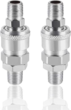 SM20 + PM20 Air Tool Pressure Washer Female High Flow Coupler Plug G1/4 Quick Connect Fitting 2Set