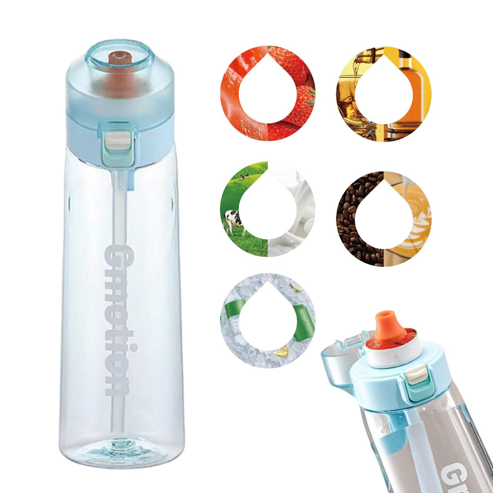 Airs-Up Water Bottle with 5 Flavour Pods, BPA Free 650ml Starters up Set Drinking Bottles Flavour Pods Scented for Drinking More 0 Sugar 0 Calorie Water