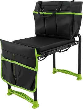 Garden Kneeler and Seat, Heavy Duty Garden Stool with 11 Wide Detachable Kneeling Pad, Foldable Garden Bench Chair with Gardening Tool Pouch and Bag, Gardening Gifts for Women, Seniors