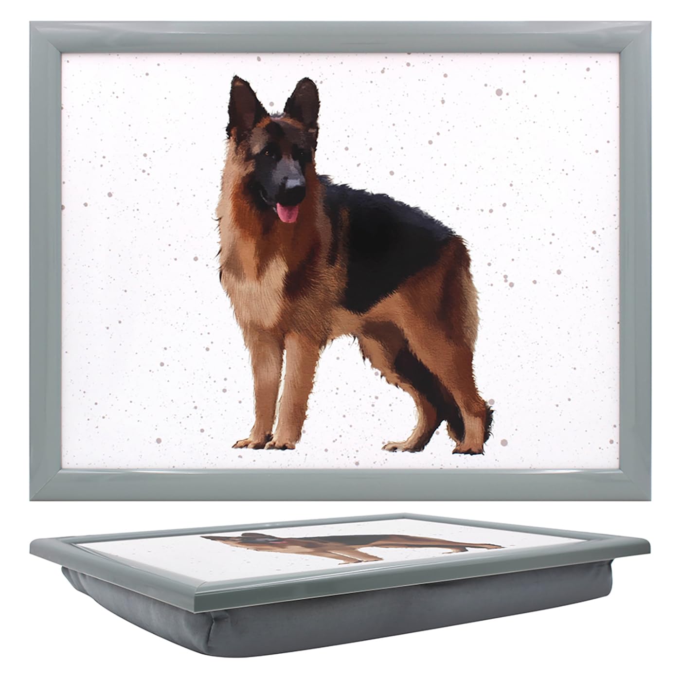 Lesser & Pavey Cushioned Lap Tray | Lovely Lap Trays With Padded Cushion, Suitable For Eating On The Sofa | German Shepherd Lap Trays For Eating Homes - Sarah Boddy