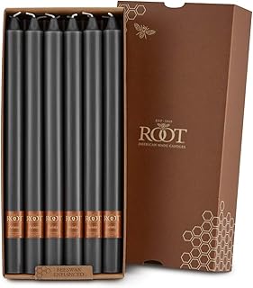 Root Candles Beeswax Blend Smooth Arista Unscented Dinner Candles, 12-Inch, Stone