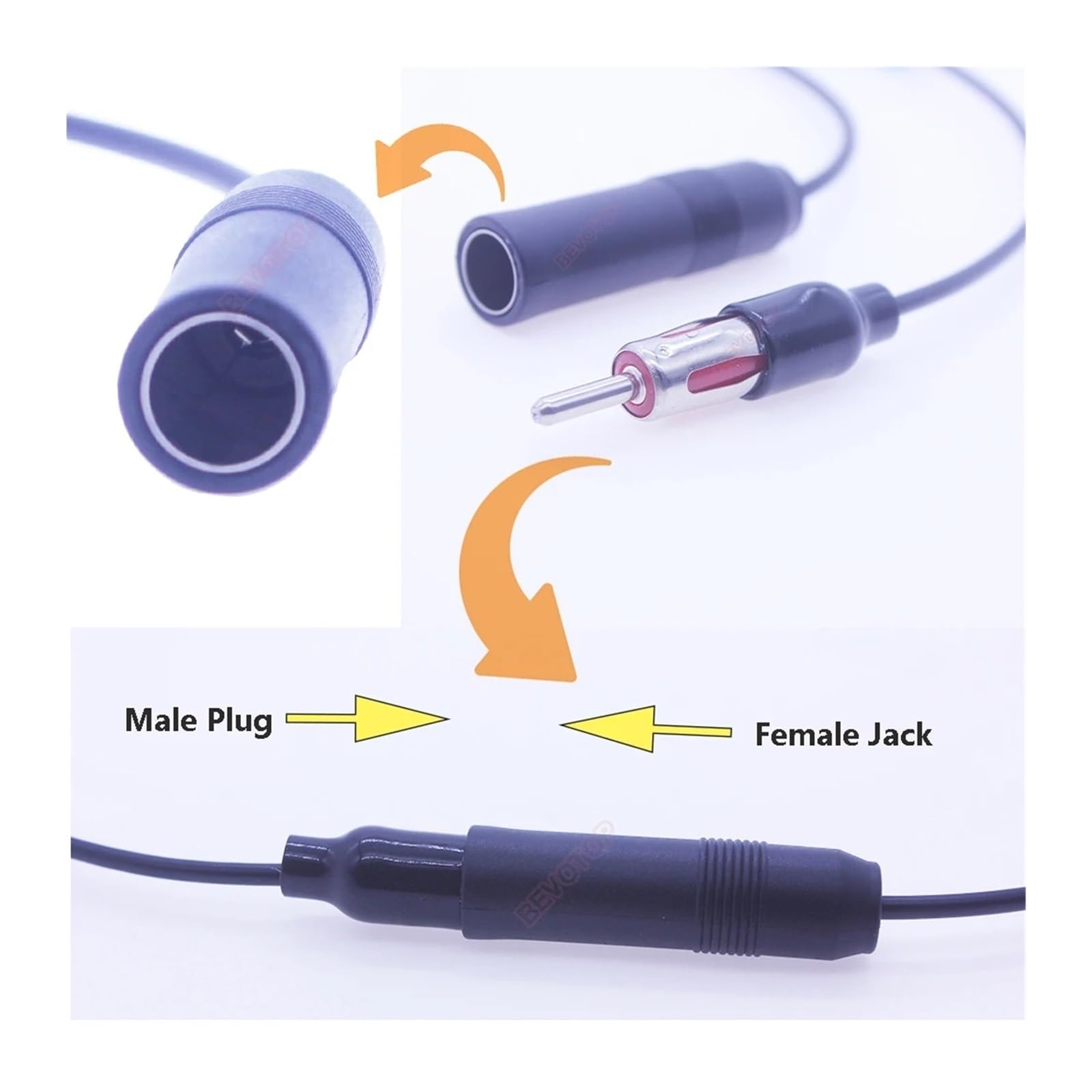 Kabel RG58 F do FM, męski na wtyk DIN AM, 50 omów, RG-58, koncentryczny przewód połączeniowy RF, adapter anteny radiowej(FM M to BNC M,5M)
