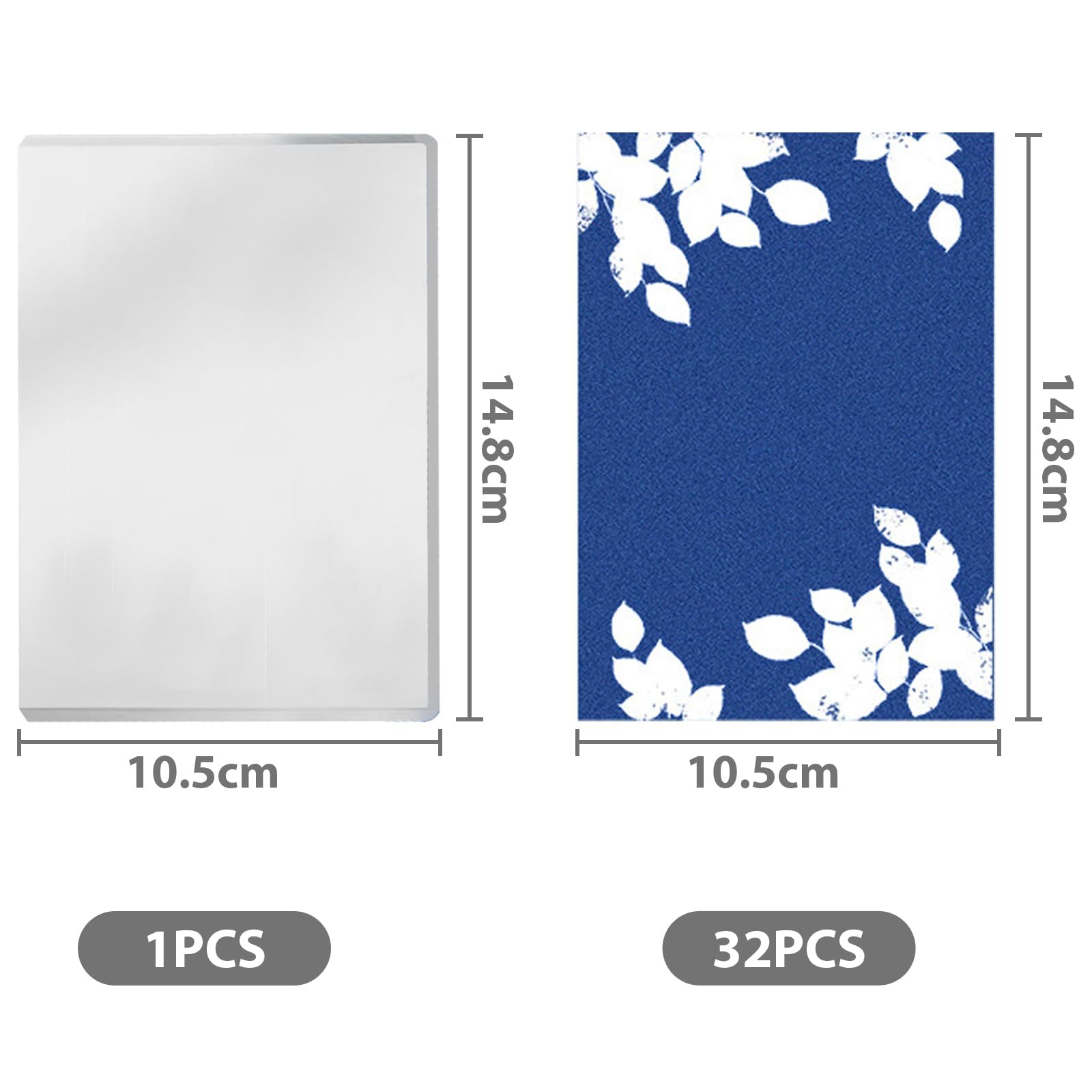 CLKE Cyanotype Paper Kit, 32 Pcs A6 Sun Print Papers with Acrylic Panel - Image 2