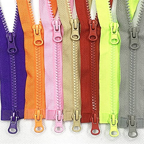 1 pz doppie cerniere, 5# 80 cm, 90, 100 in resina plastica, cursori for vestiti colorati, borse for, materiali da cucire(Pink,100cm
