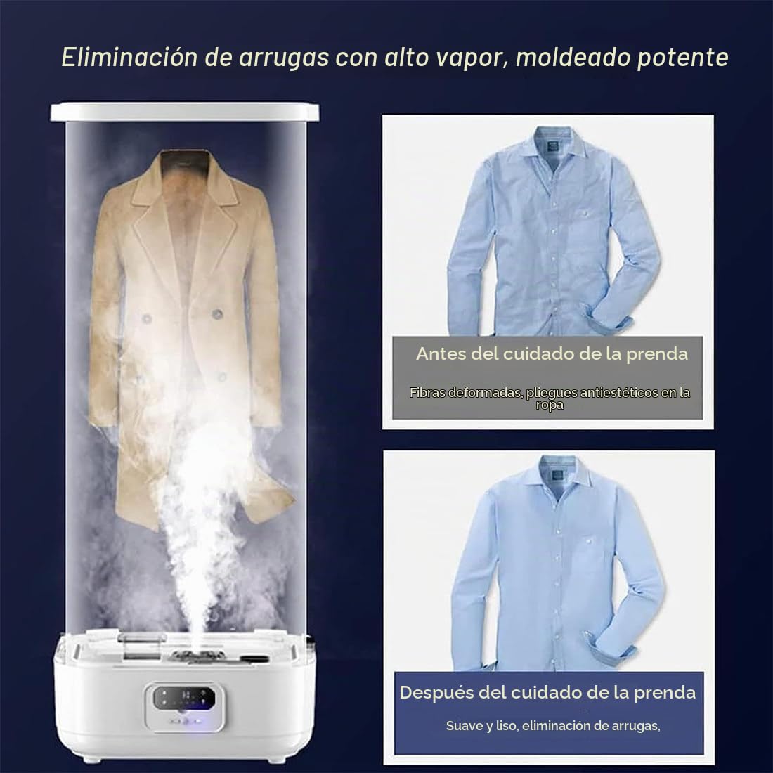 Armario De Vapor 900W, Secadora Ropa/Planchadora Automática Vapor para Eliminación De Arrugas, Sincronización Inteligente, Cuidado Automático De La Ropa