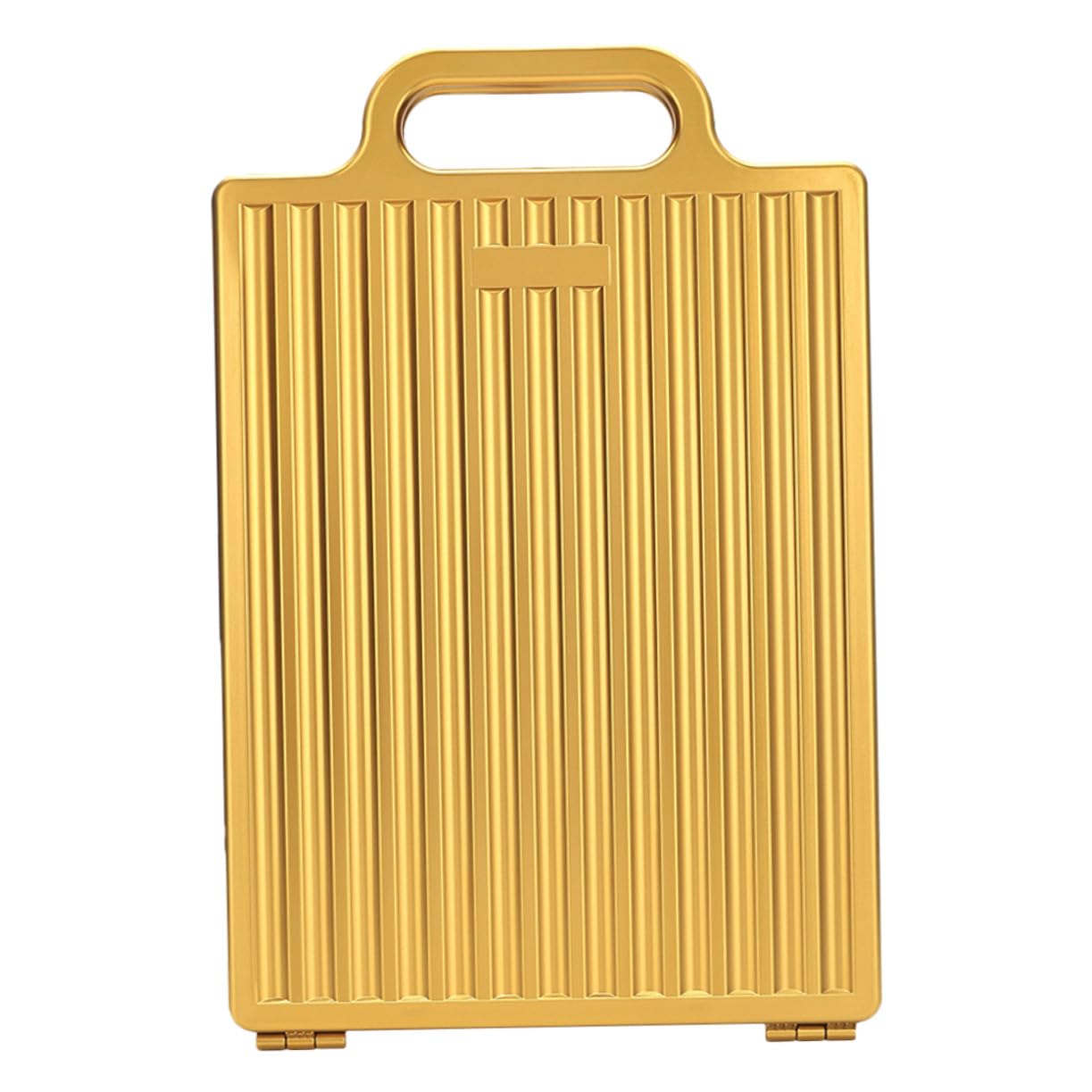 WOONEKY Faltbarer doppelseitiger Friseurspiegel Gold mit Griff Kompakt Leicht Präzise Spiegelung für selbstständiges Haarschneiden Make-up Styling für Reise und Salongebrauch