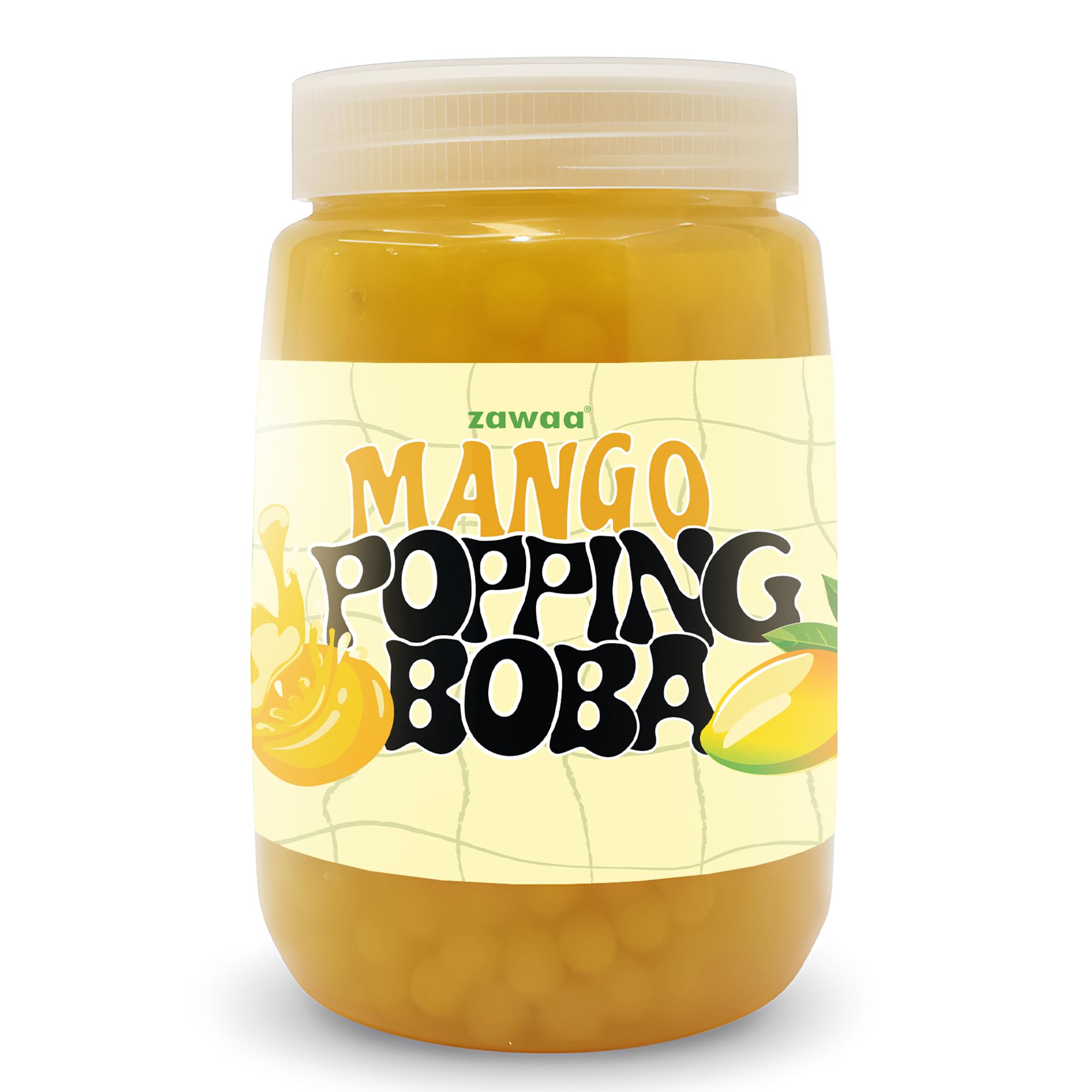 Sponsored Ad - Foods Mango Popping Boba Pearls 1kg – Bursting Boba for Bubble Tea - Mango Flavor | Includes 10 Paper Straws