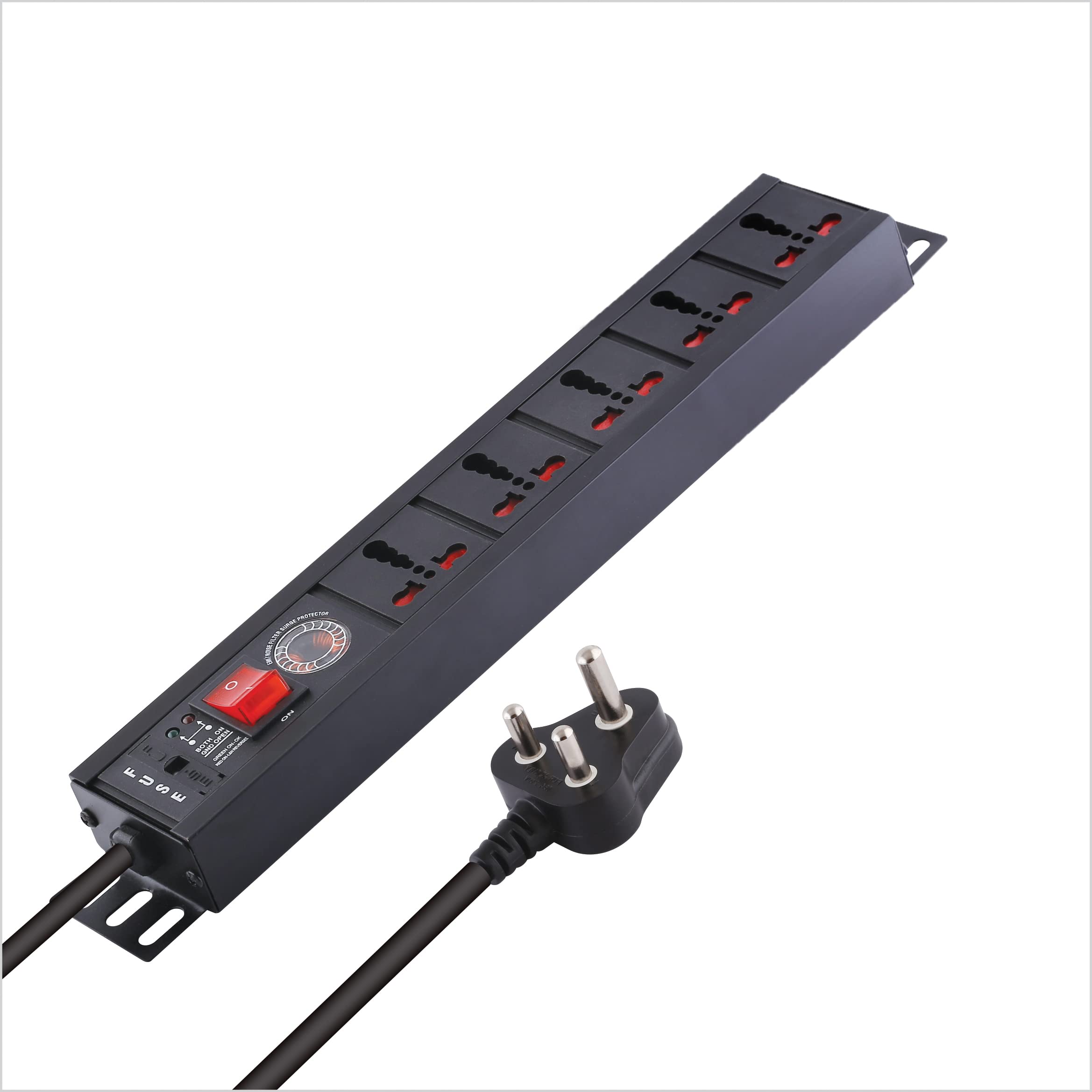MX Surge Protector Extension Board 3 Meter Cable 5-Outlet Power Strip with Spike Guard Aluminum Body Extension Cord Durable Surge Protector for Home/Office-image-6