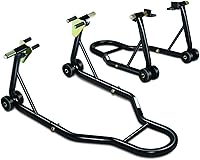 Vista 8 de DNA Motoring - Soporte elevador de tijera de acero para moto y ATV, con sillín y almohadilla de goma, 2 en 1, 1100 libras (500 kg), rango