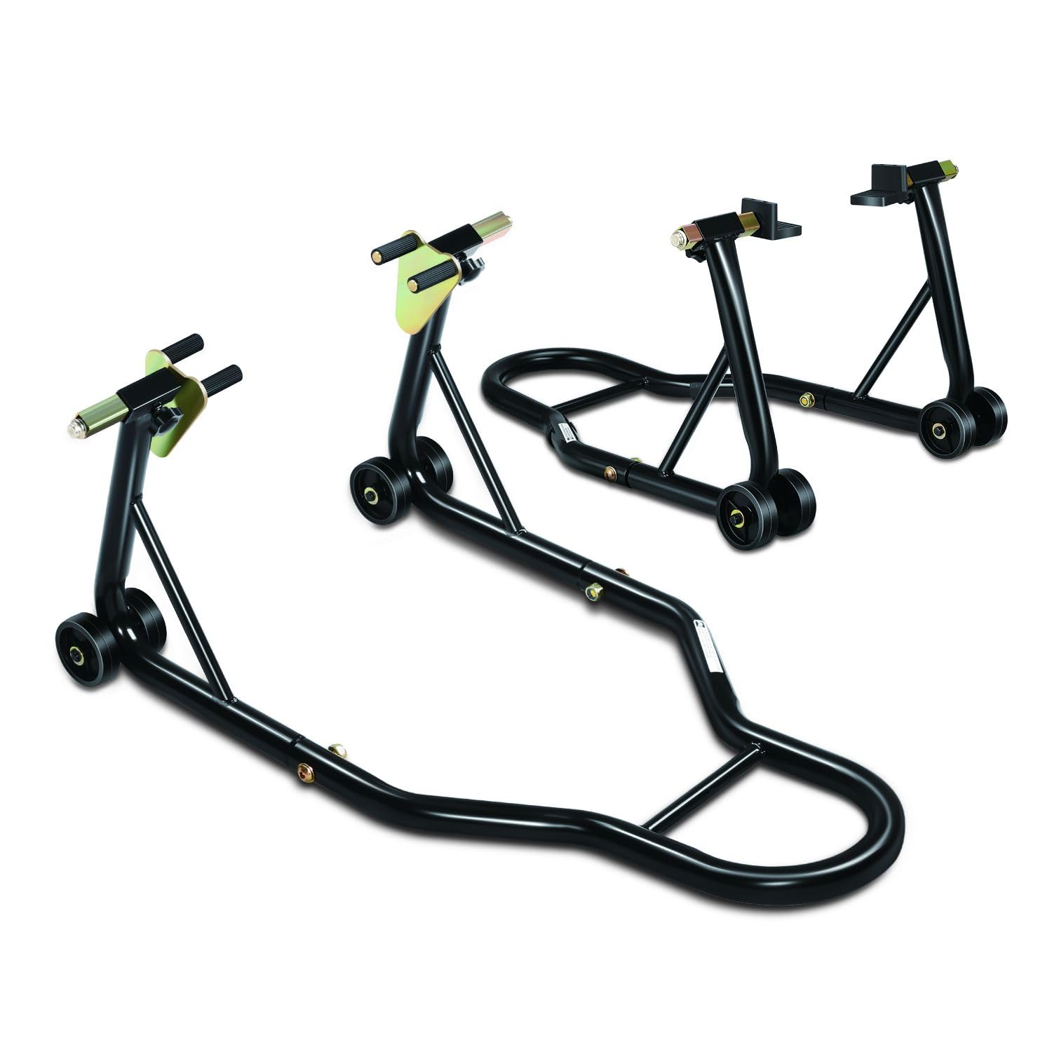 DNA Motoring Motorcycle Stand Lift Universal Paddock Lift Stand 880 Capacity Front Wheel Fork Stand Rear Wheel Swingarm Spool Stand for Suzuki Yamaha BMW Kawasaki Honda TOOLS-00778