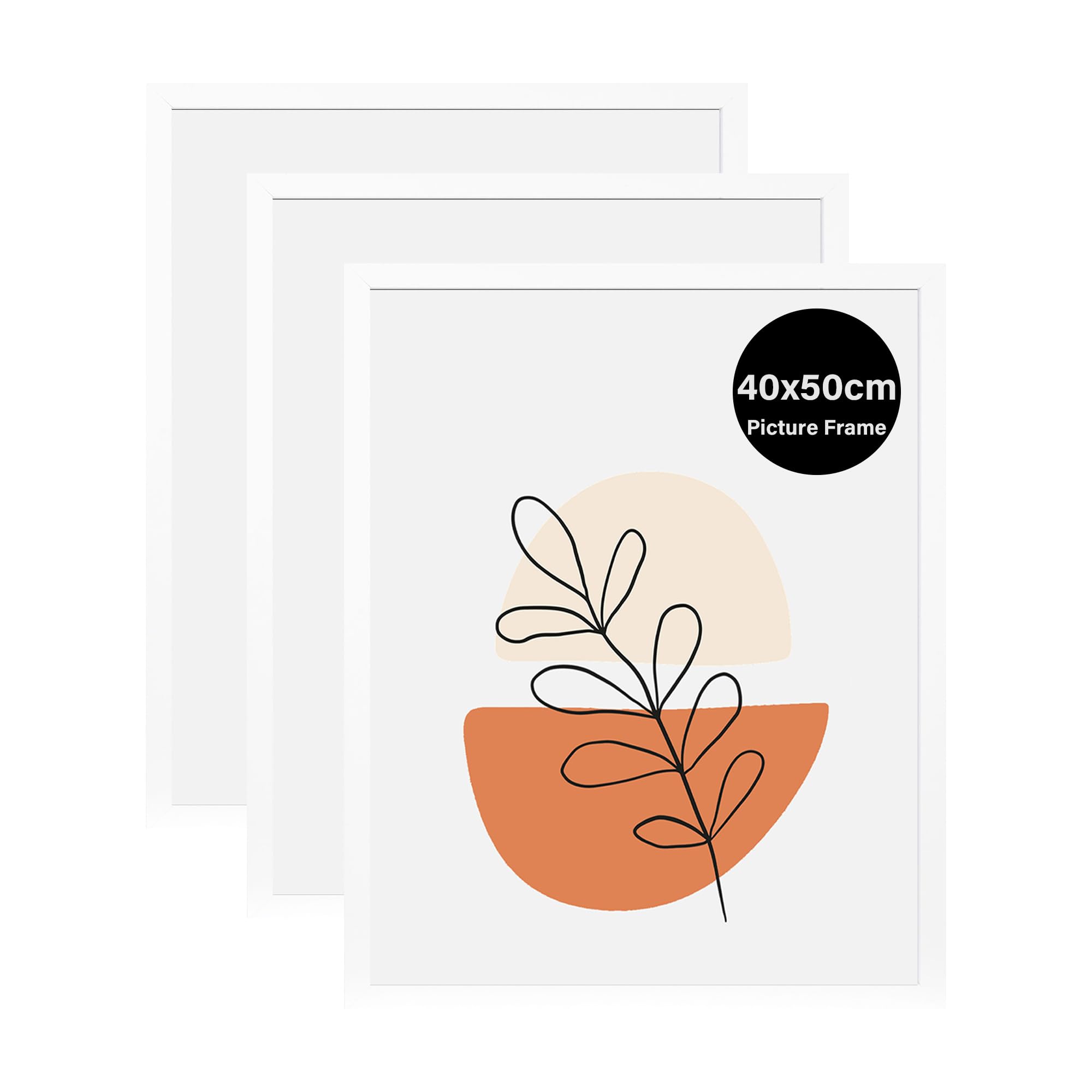 KAIWIN Pack of 3 Picture Frames 40 x 50 cm, White Frame 40 x 50 cm, Wooden Photo Frame for Hanging, Poster Frame Used for Photos, Pictures, Puzzles, Posters โ image 1