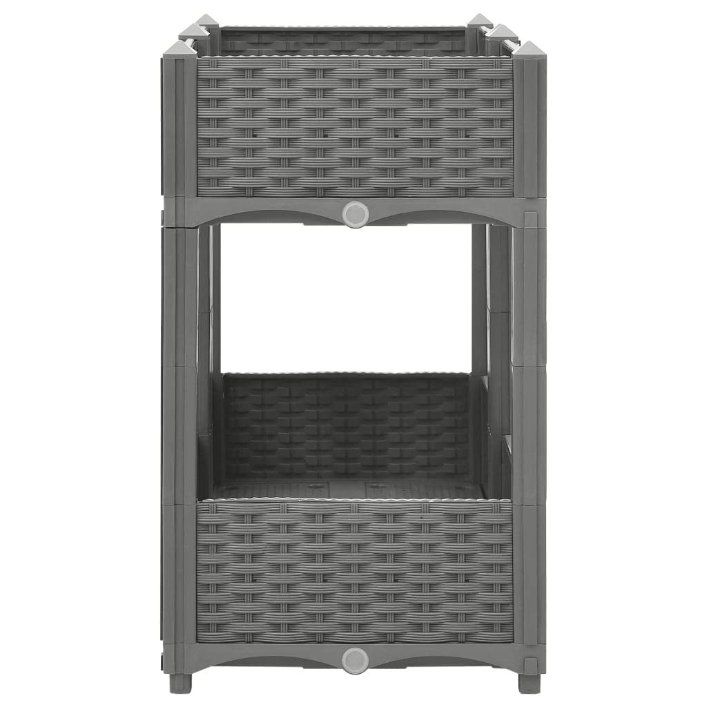 Jardinera elevada 80 x 40 x 71 cm de polipropileno - Jardinera de exterior, huerto vertical elevado de exterior para balcón y jardín, mini huerto elevado para plantas, jardín vertical de