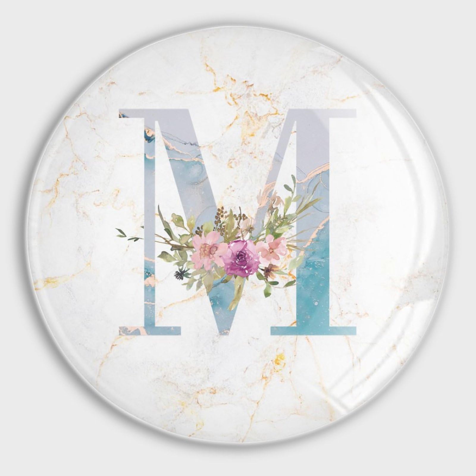 Aimants de réfrigérateur puissants en verre floral violet - Lot de 4 de grande fixation