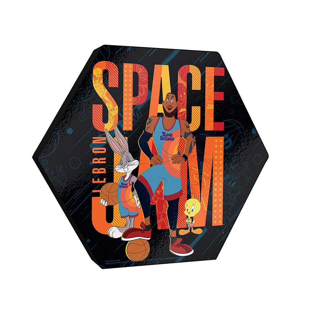Space Jam: A New Legacy – Looney Tunes – Bugs Bunny & Tweety - 11.5” X 10” KNEXAGON Wood Print – Tabletop Display or Wall Décor – Hang Alone or Connect to More! – Officially Licensed Collectible