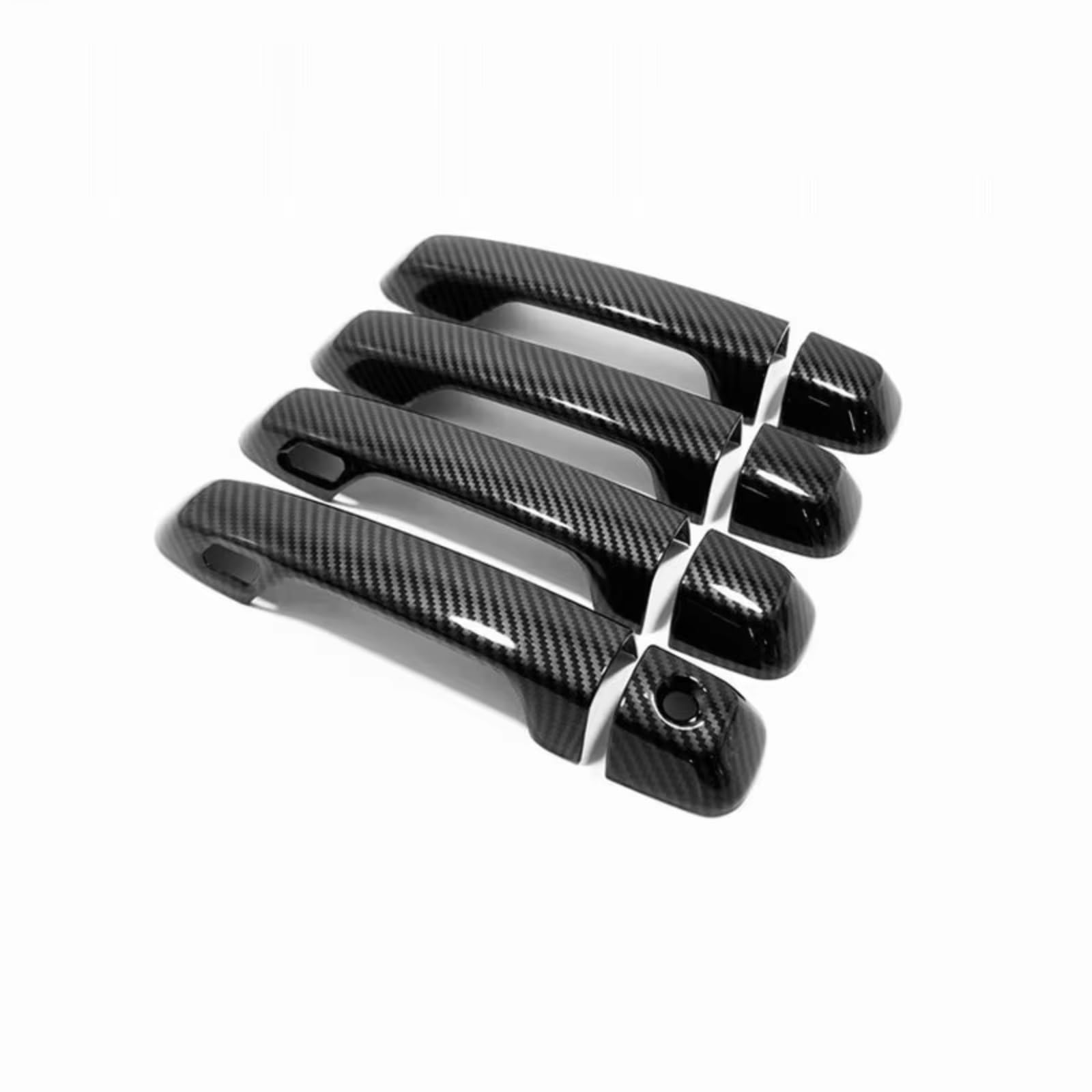 DSPOLIMV Outer Door Handle Cap Compatible with Toyota for Land for Cruiser for Prado 150 2010-2019 Carbon Fiber Door Handle Cover Trim Car Styling Accessories(2 Sensor)