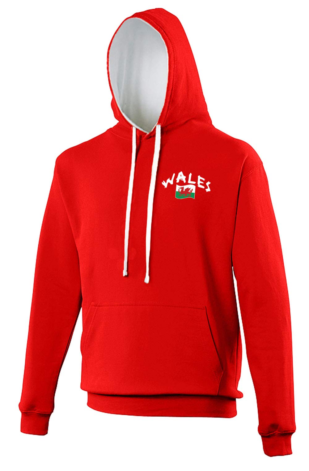 Supportershop Unisex Adult Wales Hooded Sweatshirt, Red, FR: 2XL (Manufacturer's Size: XXL).