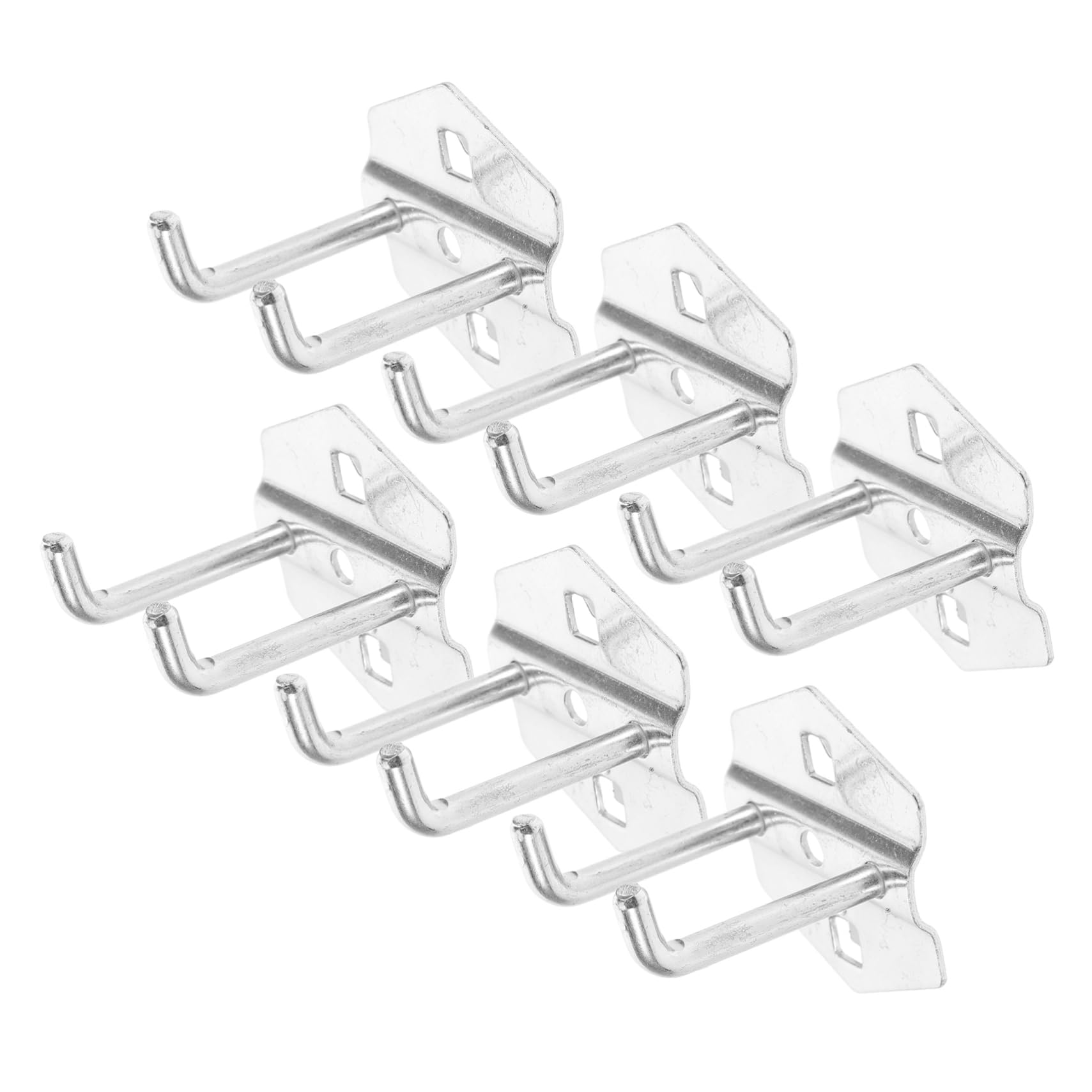 BUGUUYO Garage Pegboard Hooks Set 6pc Metal Hooks for Tools and Pictures Sturdy and Space-Saving Hangers Easy to Install