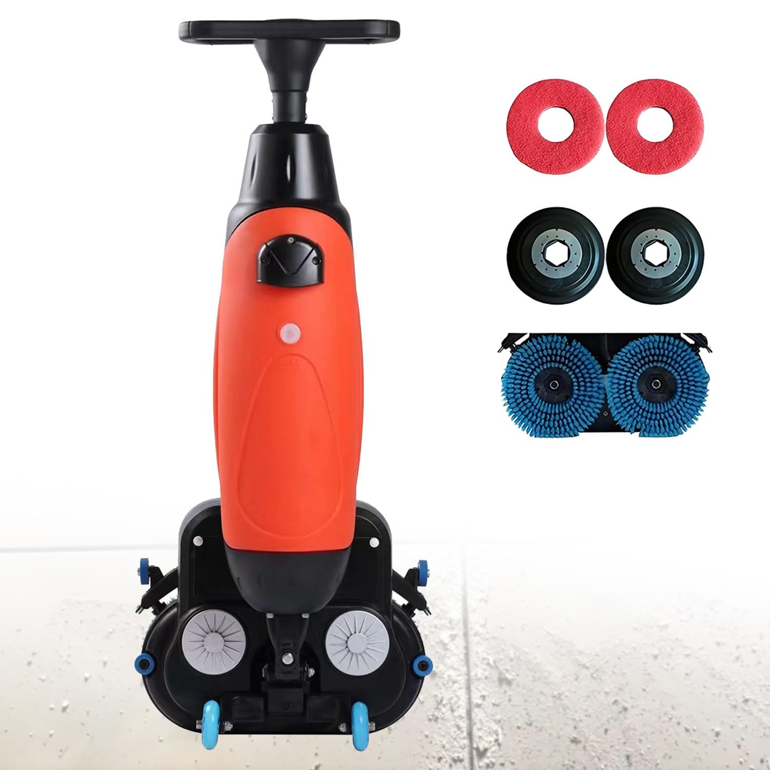 GLBMXDD Commercial Floor Scrubber Machine with Double Brush Disc Battery,Powered Multi-Functional Floor Buffer Machine 360°Rotation,1-Gal Tank, for restaurants, garages or gyms