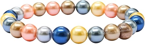 Miniatura 517 de Amazing Gemstone Pulsera de cristal para mujeres y hombres, pulsera de cristal curativo de protección, pulsera elástica con cuentas de piedras