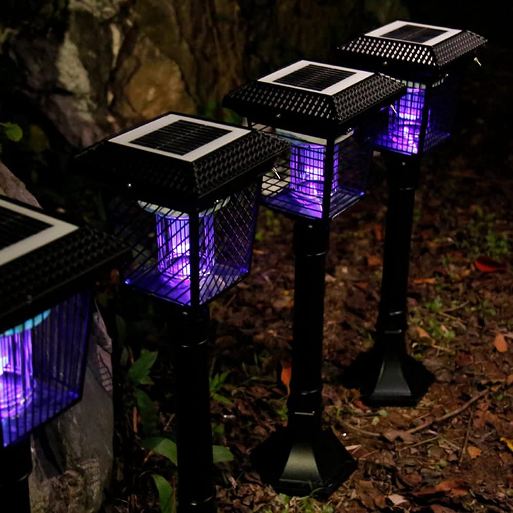 Lampada solare antizanzare, lampada antimosche elettrica ad energia solare, impermeabile ricaricabile con lampada da campeggio, antizanzare, zapper antimosche, scacciamosche per interni ed esterni