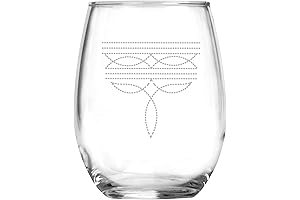 15oz Western Boot Stitch Stemless Wine Glass