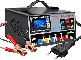 Carregador de Bateria Automotivo, Carregador de Bateria de Moto com Visor, 220v