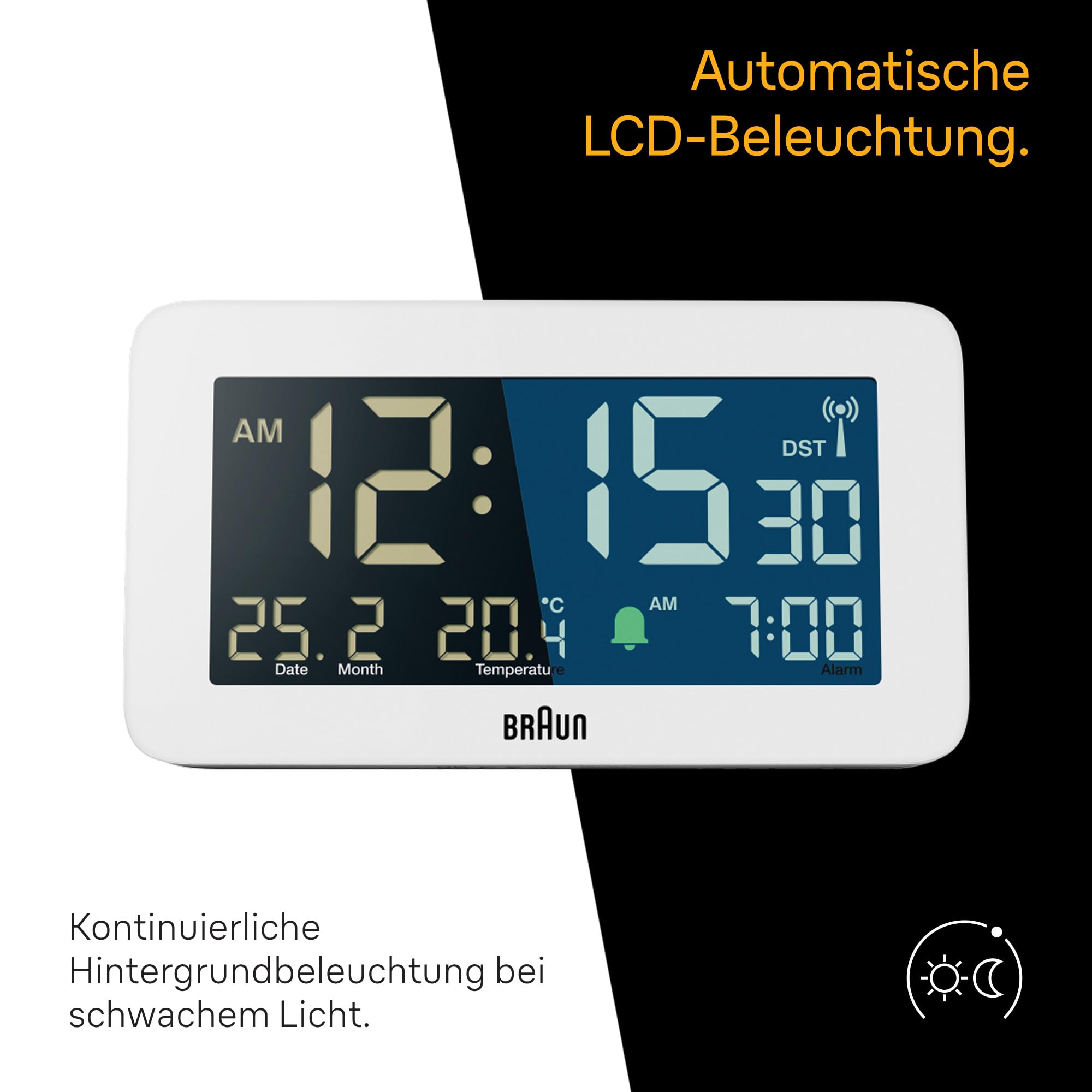 Braun Clock digital Wecker BC10W-DCF
