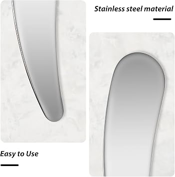 2 PCS Cosmetic Makeup Spatula, Metal Face Mask Applicator Skincare Tools, Mini Spatula for Face, Beauty Spatulas Spoon for Sampling and Mixing Makeup Cosmetic