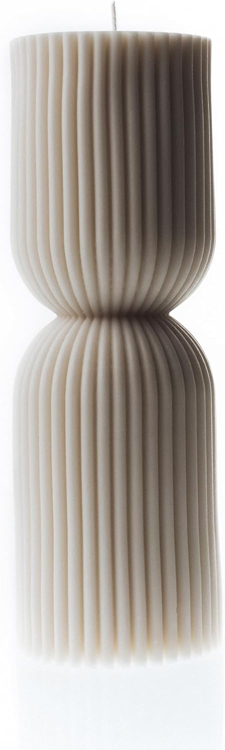 LAWA - Vela de pilar de reloj de arena, grande, hermoso pilar hecho a mano, vela perfumada de cera de soja, elegante vela estética de burbujas,