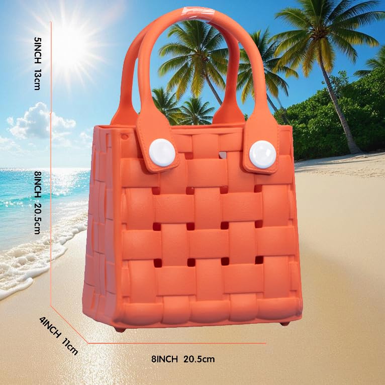 Mini Rubber Tote Bag for Girl Small Beach Bag Waterproof Beach Tote Portable Travel Open Handbag Outdoor Sport2