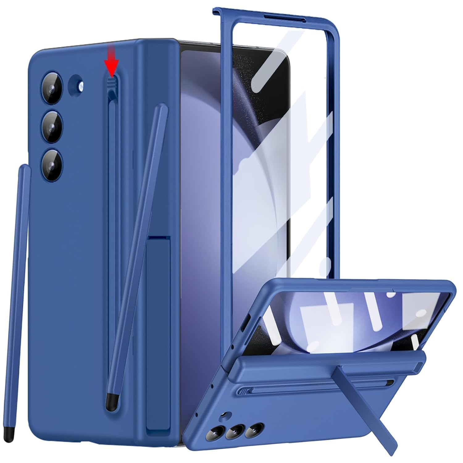 CRUPED Ultra Hybrid Premium Casefor Samsung Galaxy Z Fold 6 Case with New Slim S Pen (2024) Holder &, Screen Protector, Hinge Protection & Camera Protection, Thin & Slim Stand Cover 5G 2024 (Blue) (B0DFHKM7M6) Amazon Price History, Amazon Price Tracker