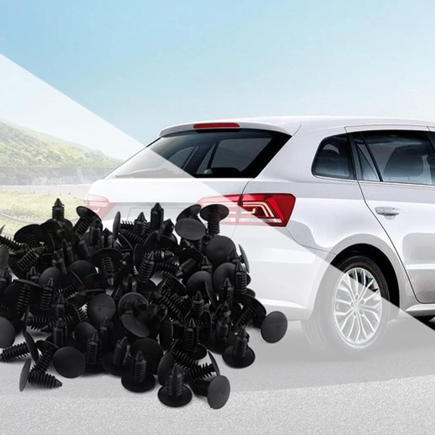 Rivet Clips, 100Pcs Universal Plastic Nylon Rivets Fixed Tree Rivet Furniture Decoration Car Door Trim Bumper Rivets Clip Screws Push Fastener Retainer