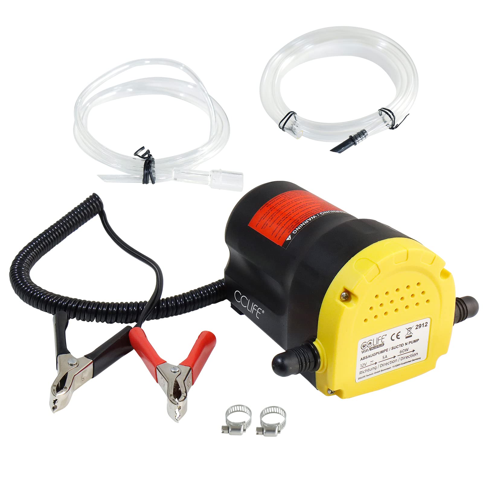 Pompa Estrattore Olio 12V Per Cambio Olio Motore - Pompa Di Trasferimento Diesel Per Auto, Moto, Tosaerba E Idropulitrici - Kit Completo Con Tubi E Clip