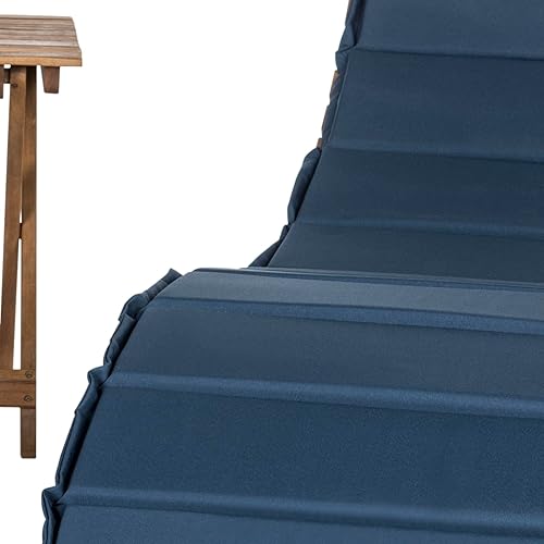 Miniatura 5 de SAFAVIEH Outdoor Collection Pacifica PAT7020C - Juego de tumbona de 3 piezas con cojín de madera maciza y azul marino