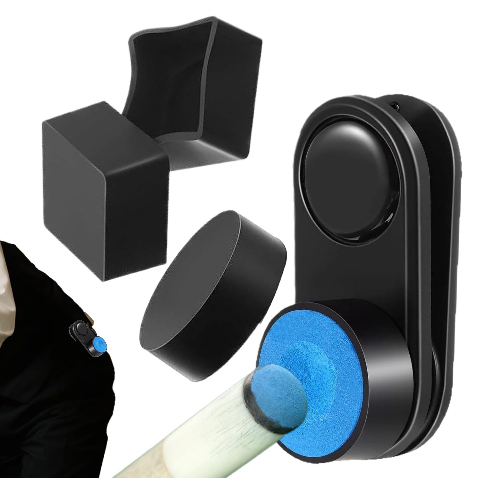 Generico Porta di Gesso di Biliardo Magnetico - Supporto per Gesso in Piscina in Metallo per Un Facile Accesso, attaccamento Sicuro con Funzione Magnetica, per indici per la Barra, Pratica Sportiva,